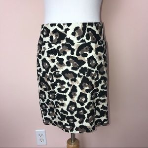 Ann Taylor Loft Animal Print Mini Skirt Size 0